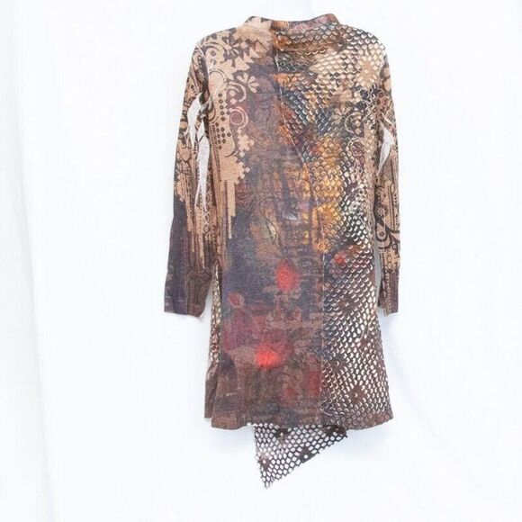 Vgt Ania A Art To Wear Western Steampunk Boho Painting Mesh Asymmetrical Dress S - Picture 8 of 12